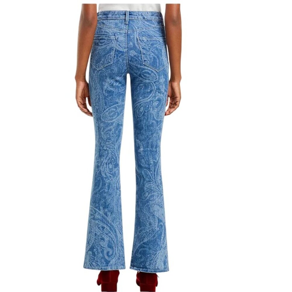 L’Agence Stassi High Rise Jeans 29 Sleek Baby Boot Blue Paisley - Picture 2 of 14